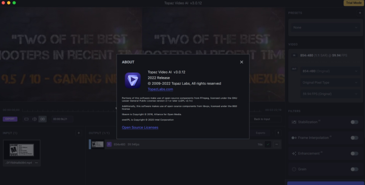 Topaz Video Enhance AI for Mac(视频无损放大软件) v3.0.12无限试用版-1675071285-ff09f8dc2657500-2