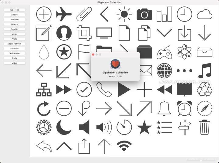 Glyph Icon Collection for Mac(矢量图标图形集合软件) v1.0激活版-1676980573-51747f3e35e6e23-1