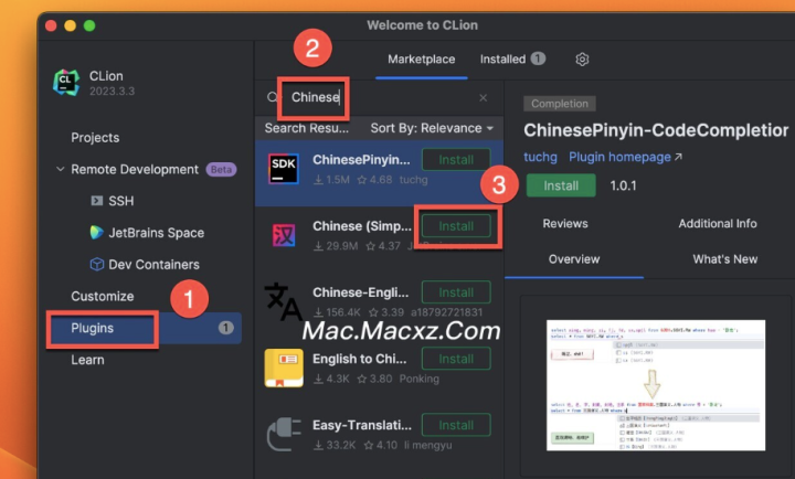 JetBrains CLion 2024 for Mac(跨平台集成开发环境) v2024.3.2中文激活版-1737797921-c6577ffe4e513e3-1